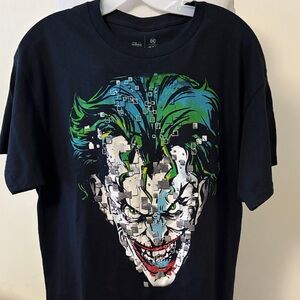 DC Comics The Joker Black Tee Metallic Graphics Medium T Shirt